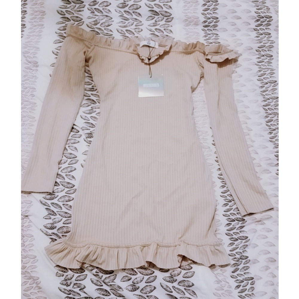 Missguided bodycon beige dress NWT